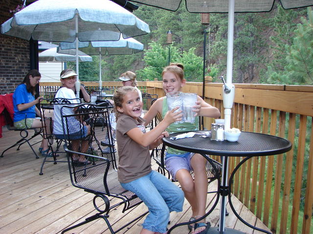 We were so happy to be here!  It was on a deck with a creek below.