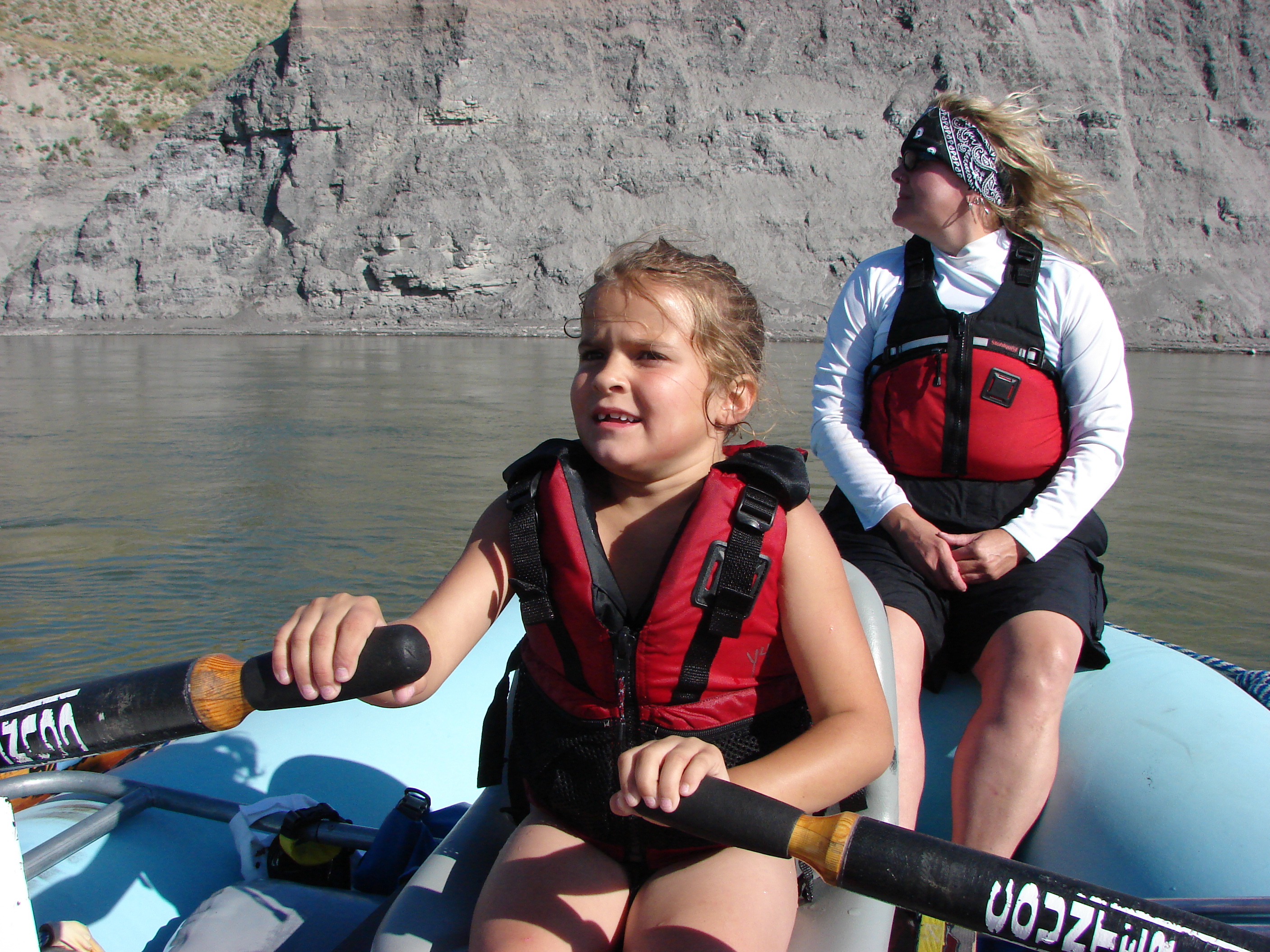 Back in the boat, Conli wants to row.