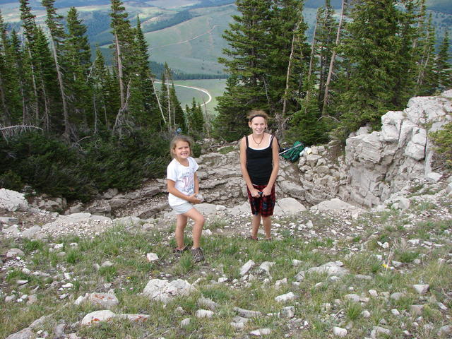 Behind Easton and Conli is our kitchen and the top of Crater Ice Cave.