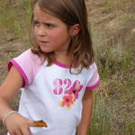 At Calcite Springs overlook, Conli found a butterfly.