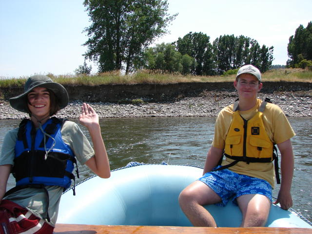 Ethan and Isaac chilled out on the Queen Mother for awhile.