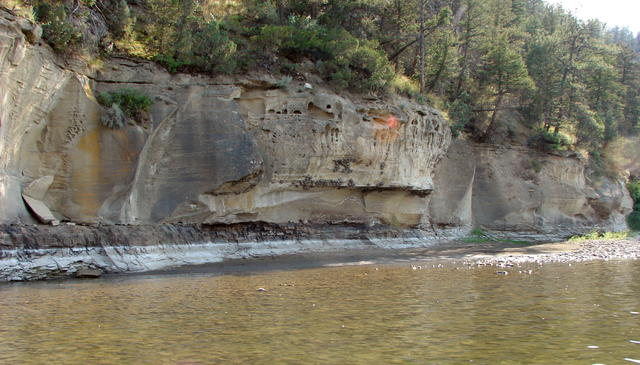 We floated up next to the cliffs.