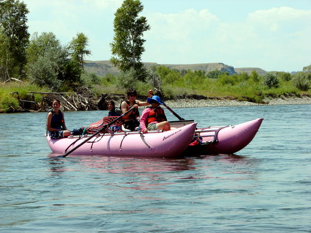 Jeremy has a full crew on his boat.  The kids swam back and forth all the time.