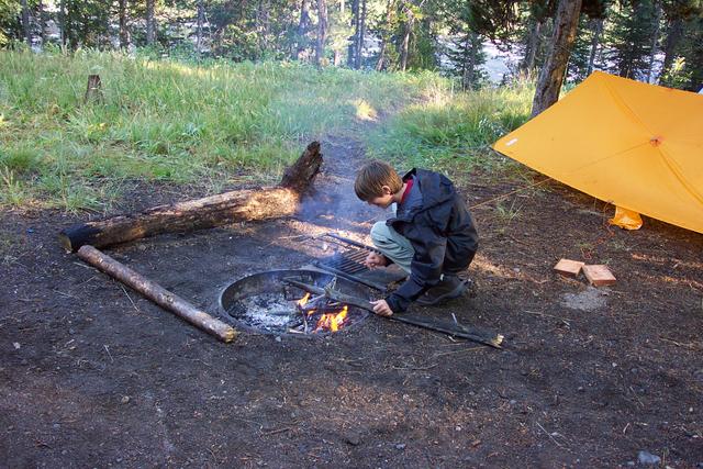 We camped just outside the park, near Bechler Ranger Station.