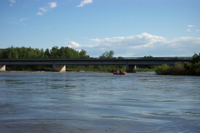 We floated under the Duck Creek Bridge.