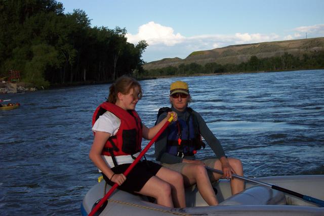 LW is coaching Sarah as paddle captain.