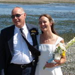 Lindsay gets to walk on the beach with her dad.