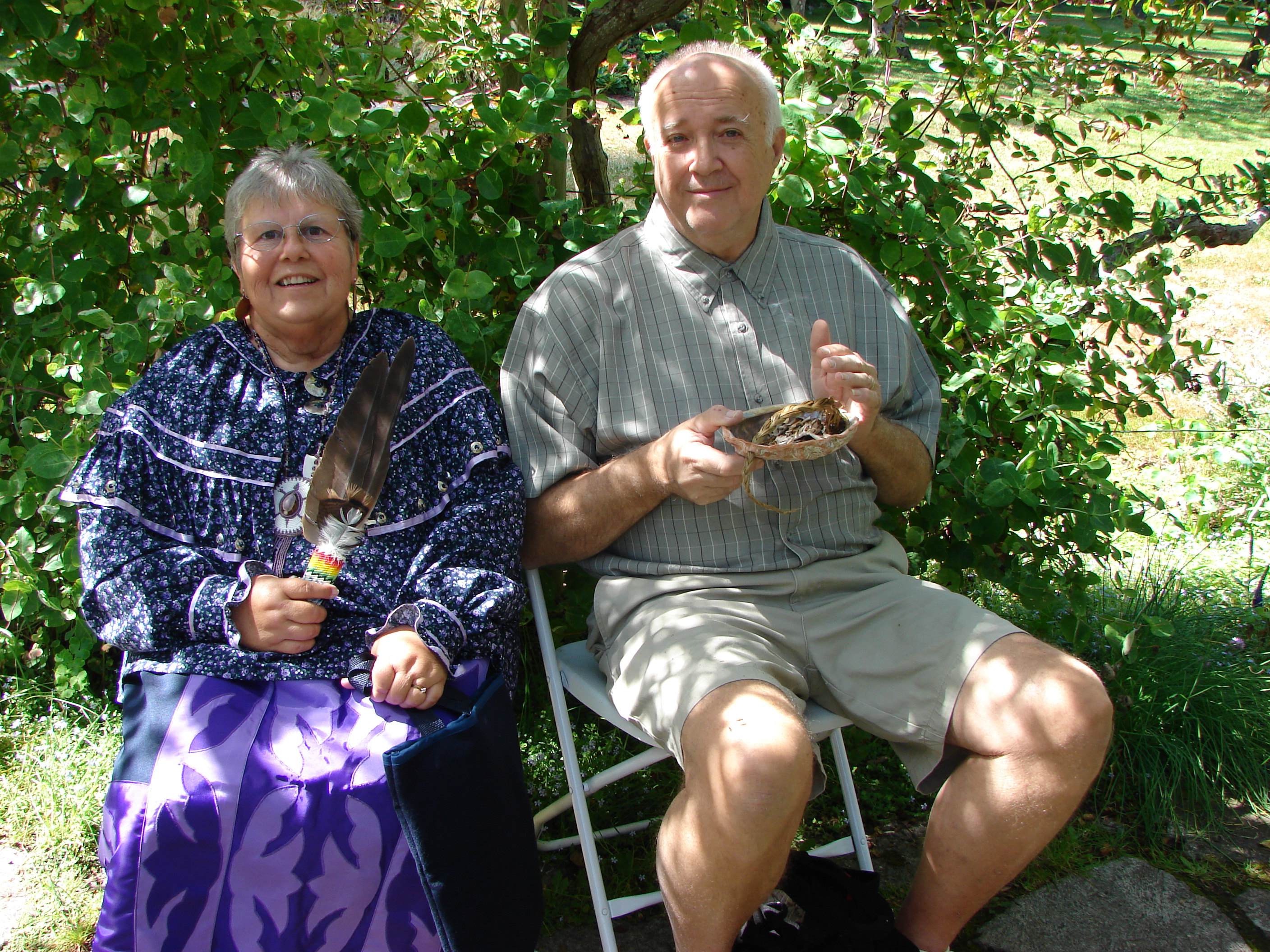 Eric and Susan are preparing for the smudging ceremony.