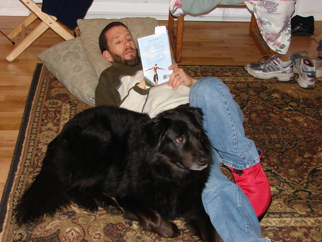 That evening, Ben and Ellie hang out in the living room.