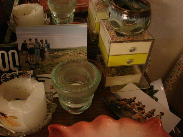 I think I had the plastic box in college.  The glass insulator is from Donna.  Lindsay knows the story.