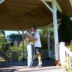 Lindsay and Ben wanted to practice the wedding kiss.  They need more practice.