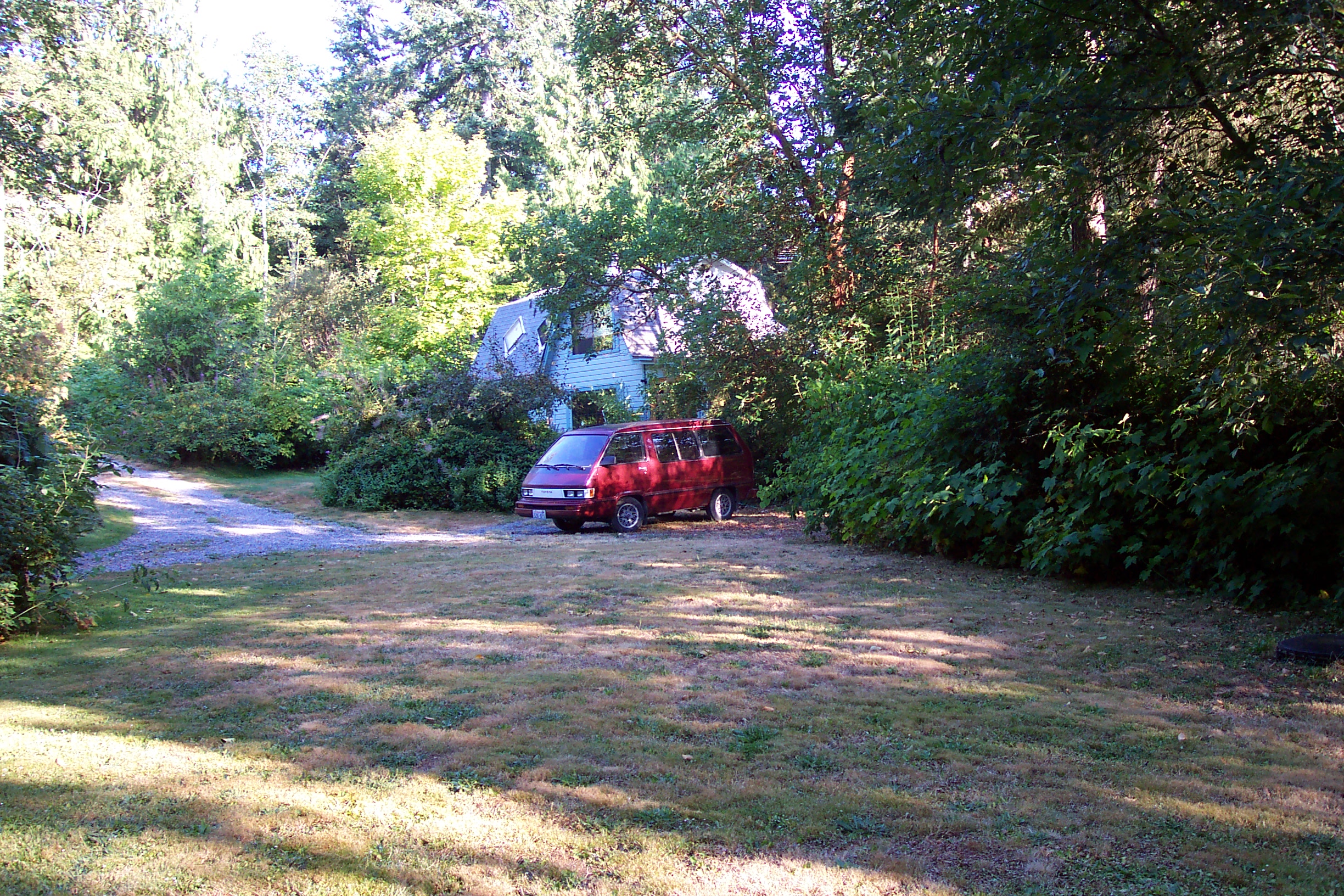 This is the view from the swings looking toward the house.