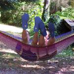 Two people can really swing in a hammock!