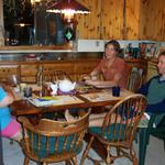 Here Lindsay and Ben sit with Susan in the kitchen as they discuss the wedding ceremony.