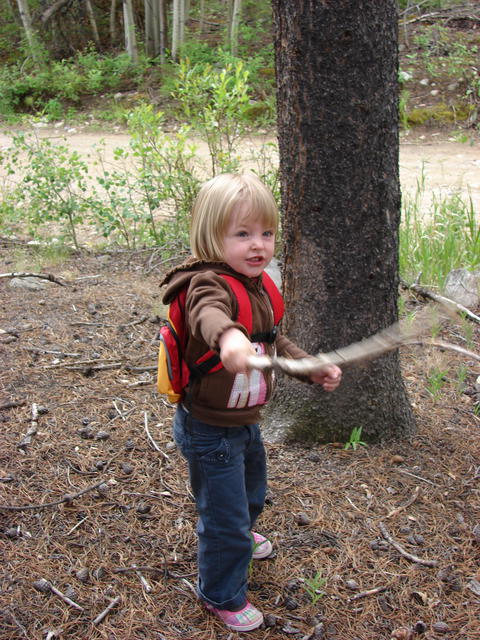 June had a short sword fight before we decided it might not be a really good idea.