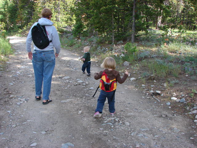 It's a little rocky for running, but these two are determined.