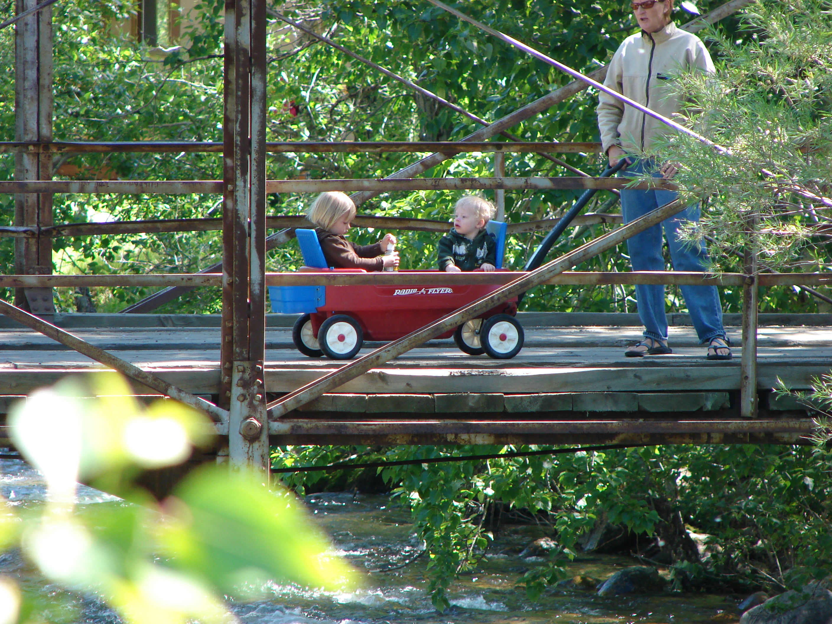 This is a closer look. Both kids loved looking at the water!