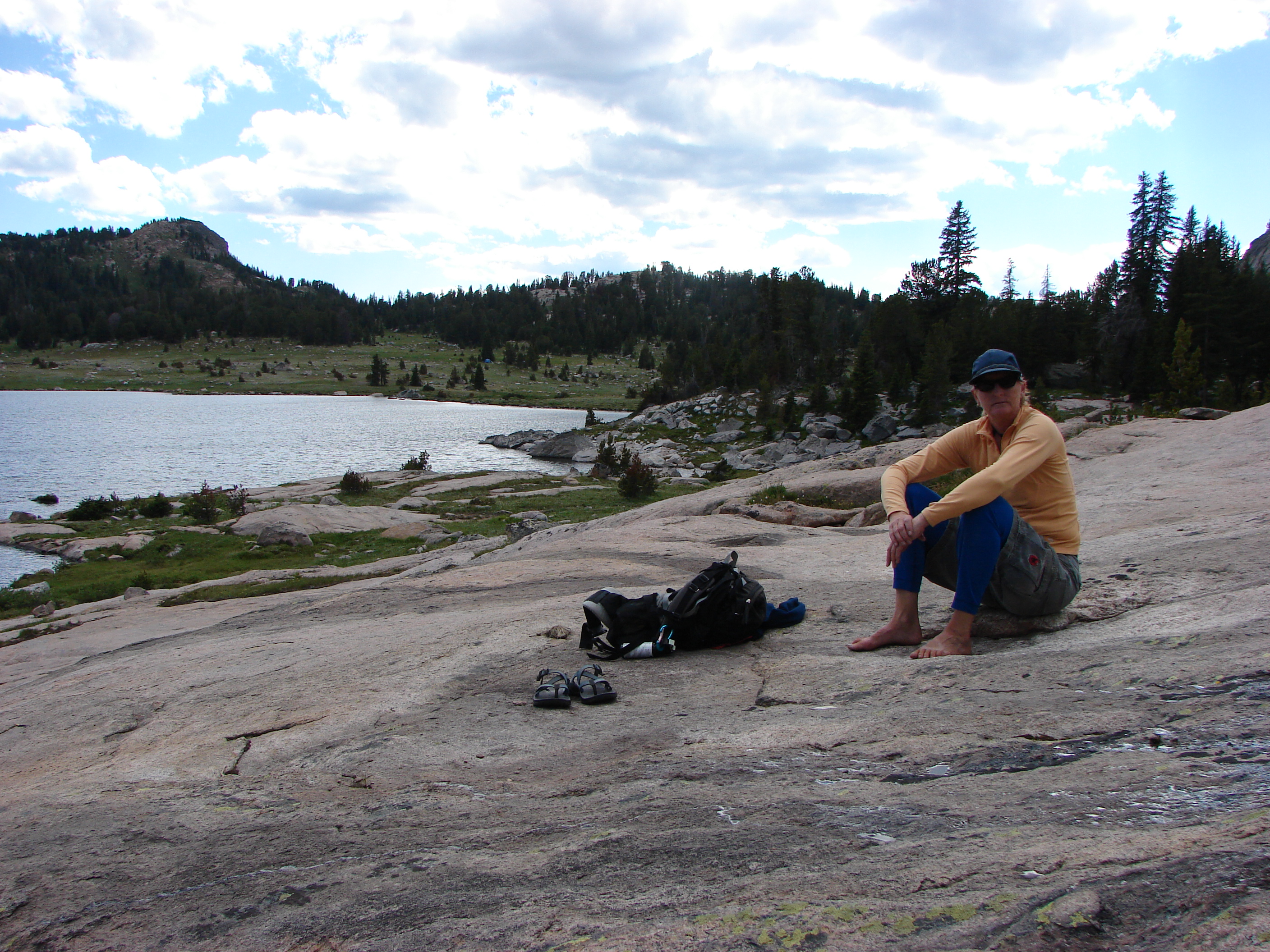 Linda Wright found a nice place to sit and take in the view.