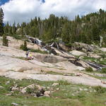 We hiked up the hill to the waterfall by our camp.