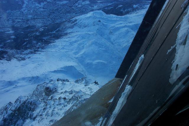 This is the view from the cafeteria looking down at Chamonix.