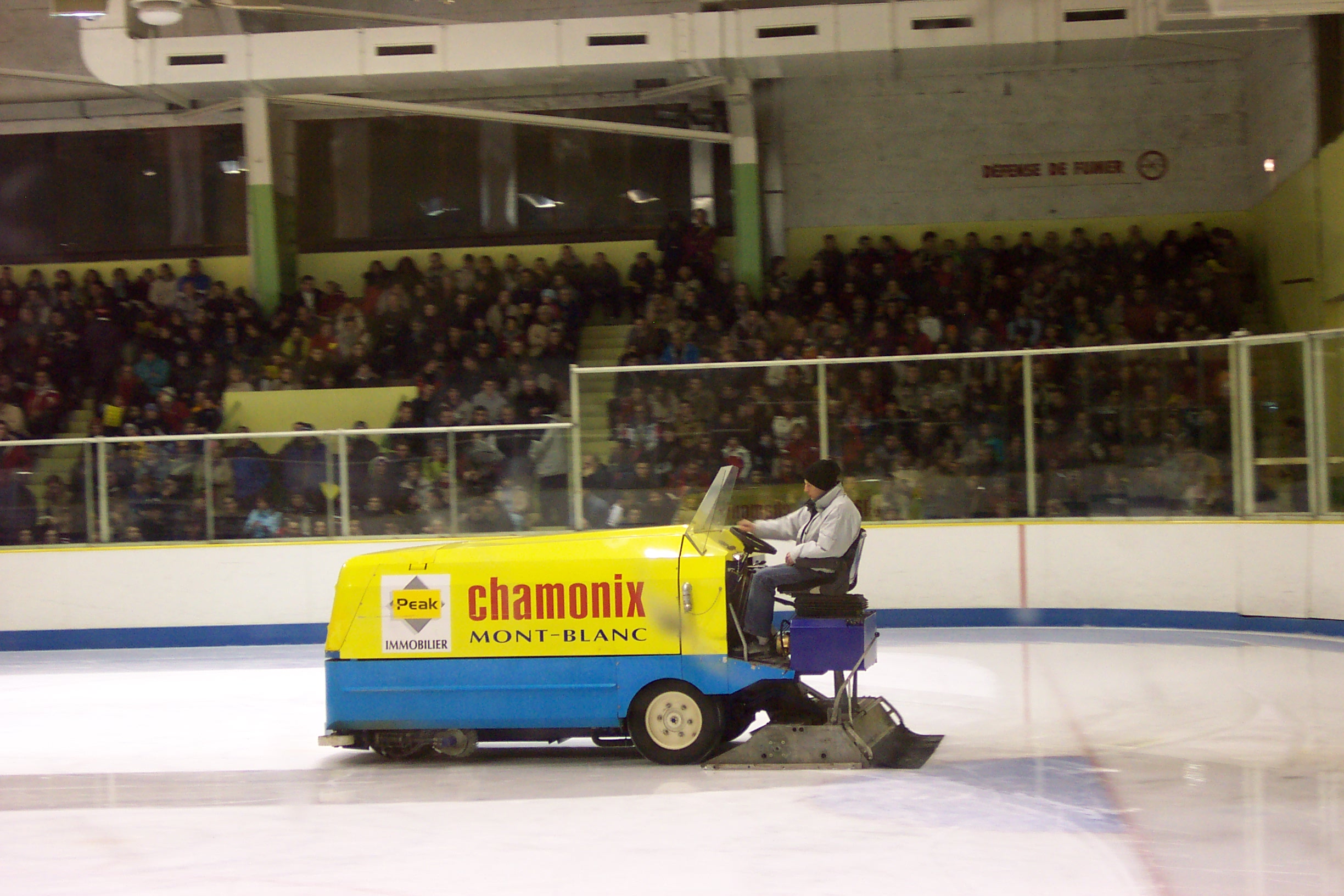 After dinner we went to a hockey game.