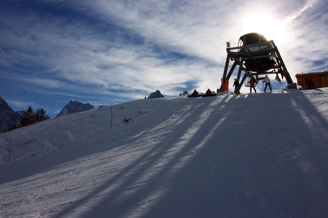 This is one of the lifts I had to ski off of in order to get to the green runs!