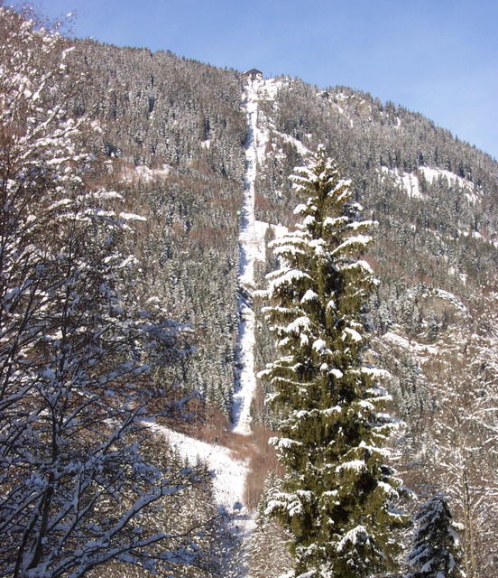 This is how I got back to the valley after I skied.  There are actually two huge cable cars passing each other on the mountain. 