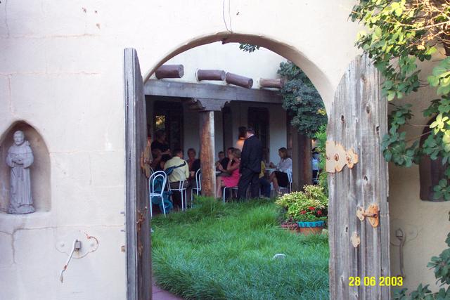 Looking into the courtyard