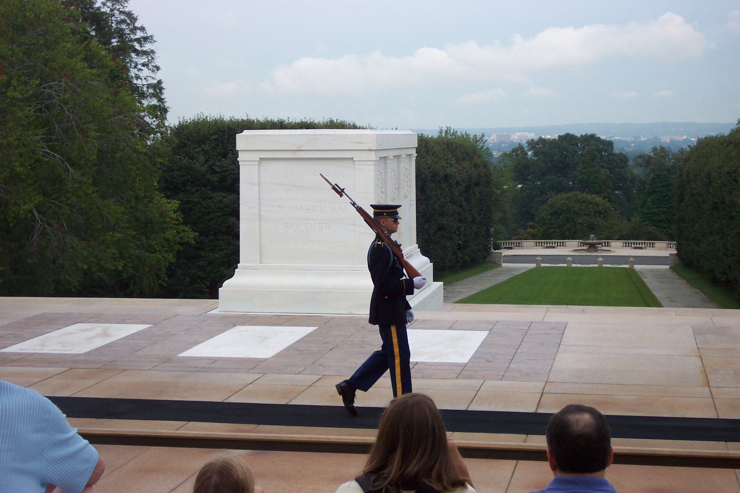 This soldier is guarding the Tomb of the Unknown Soldier.