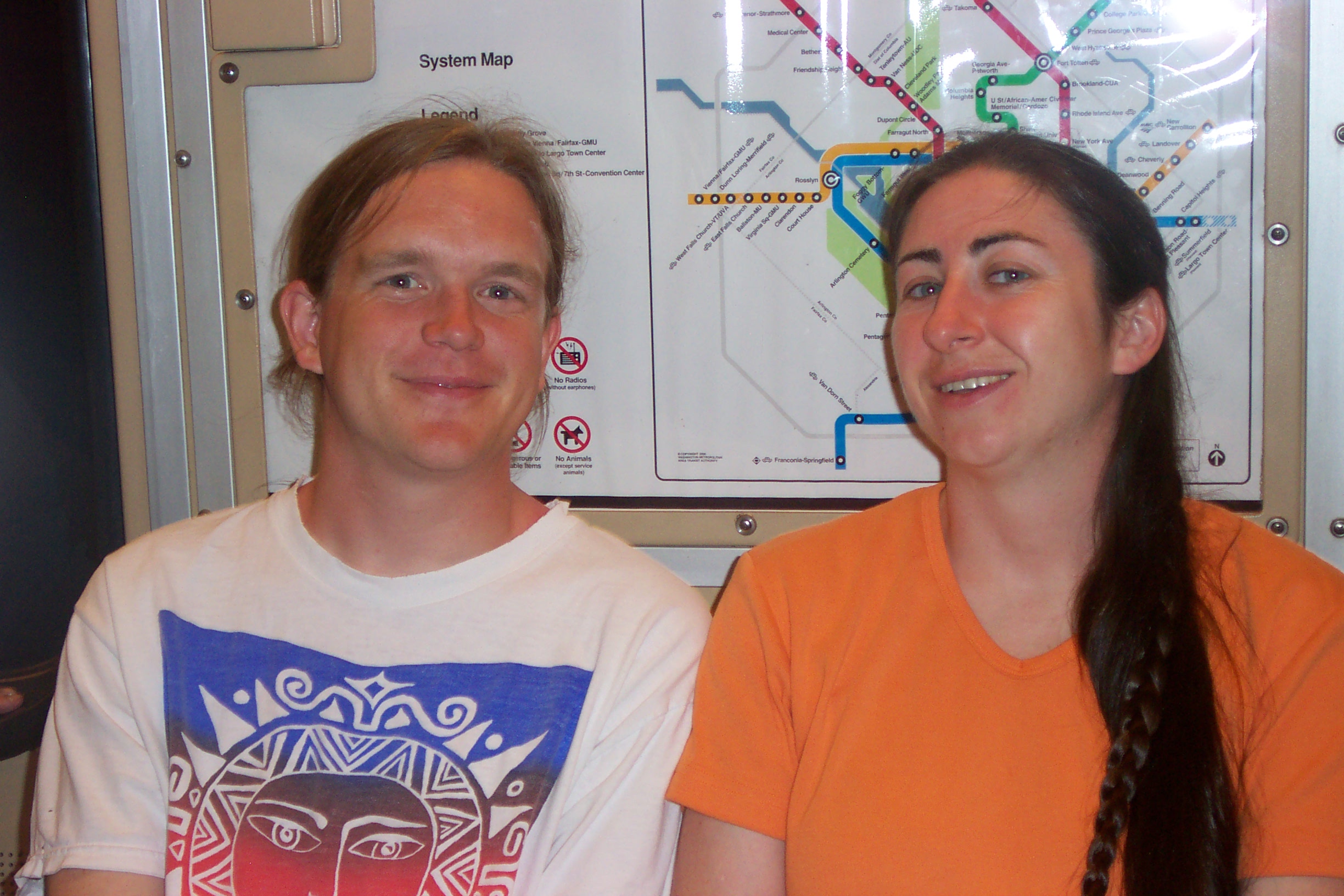 Chris and Carrie on the Metro.