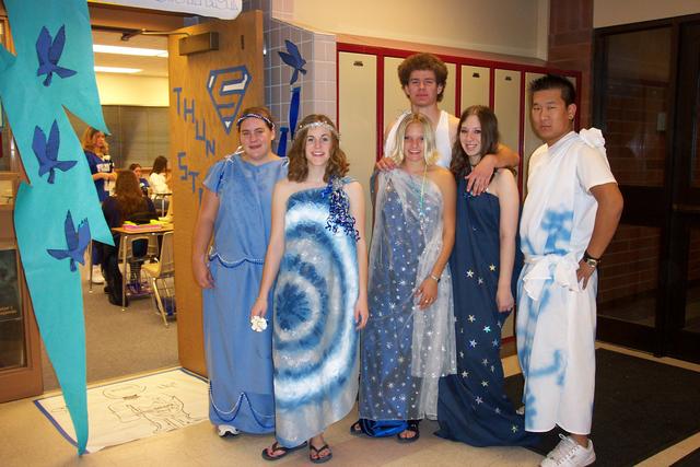 These are the seniors from my first-hour class in front of our prize-winning door.