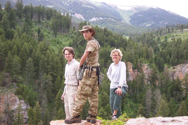 Morgan, Kevin and Mary Ann stand on the edge of the canyon.