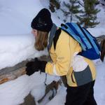 Kelsiann found a great place to eat snow.