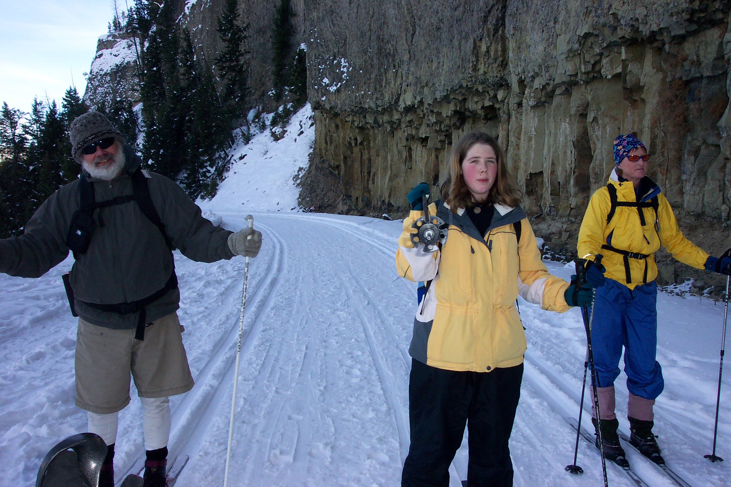 Stopping!  Linda W, Kelsiann and Mike are enjoying the scenery.