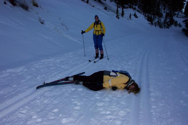 We were almost back to the car, but Kelsiann had to work a little bit more on her falling technique.