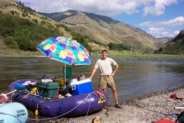 Jim is so proud of his new umbrella!