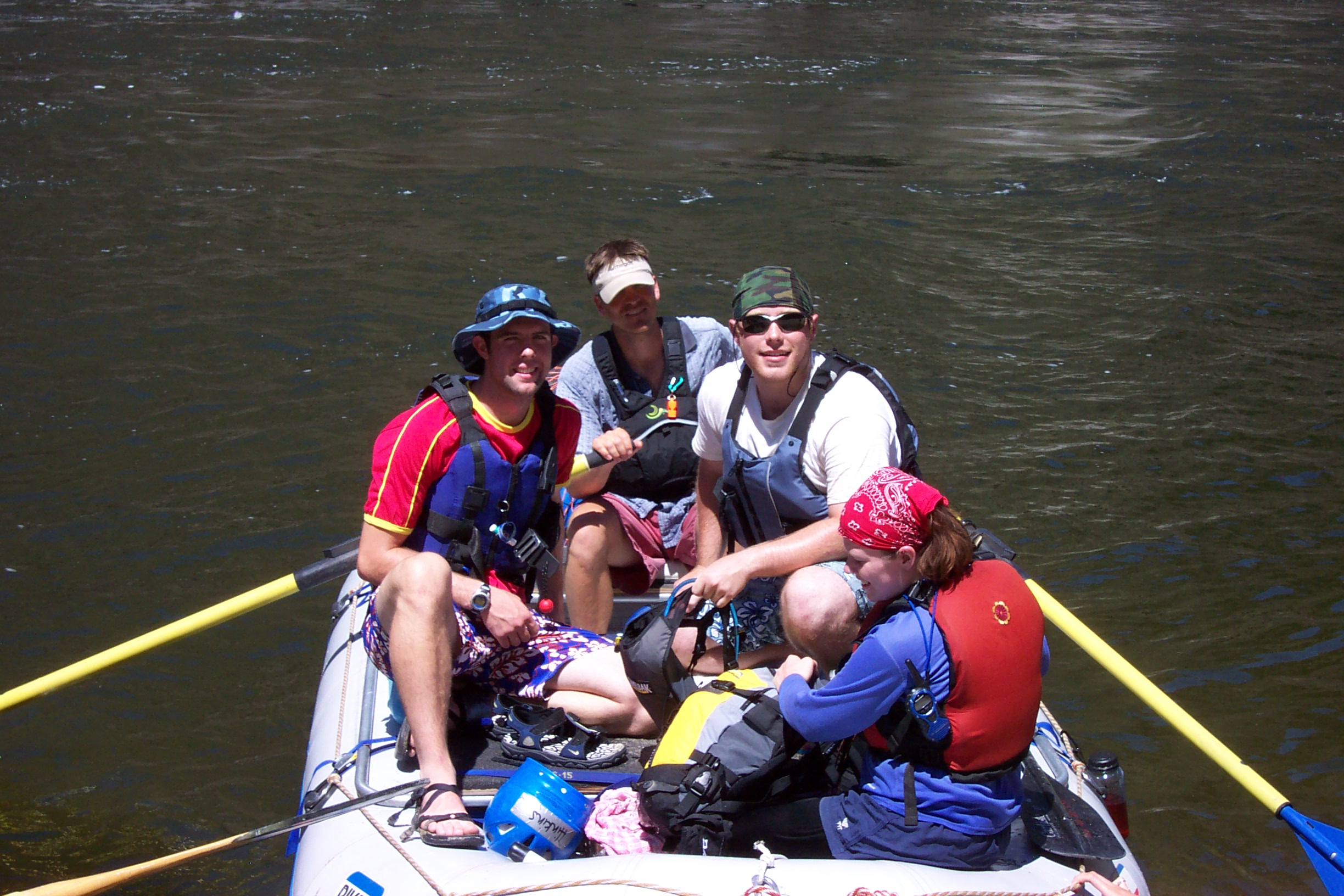 James takes them across the river.